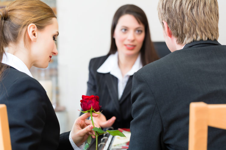 mortician with client comforting and advising